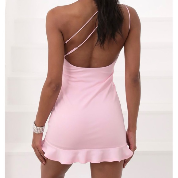 EUC! 🩷Lucy in the Sky,  Embry Shoulder Ruffle Dress, pink, size S - Picture 4 of 5